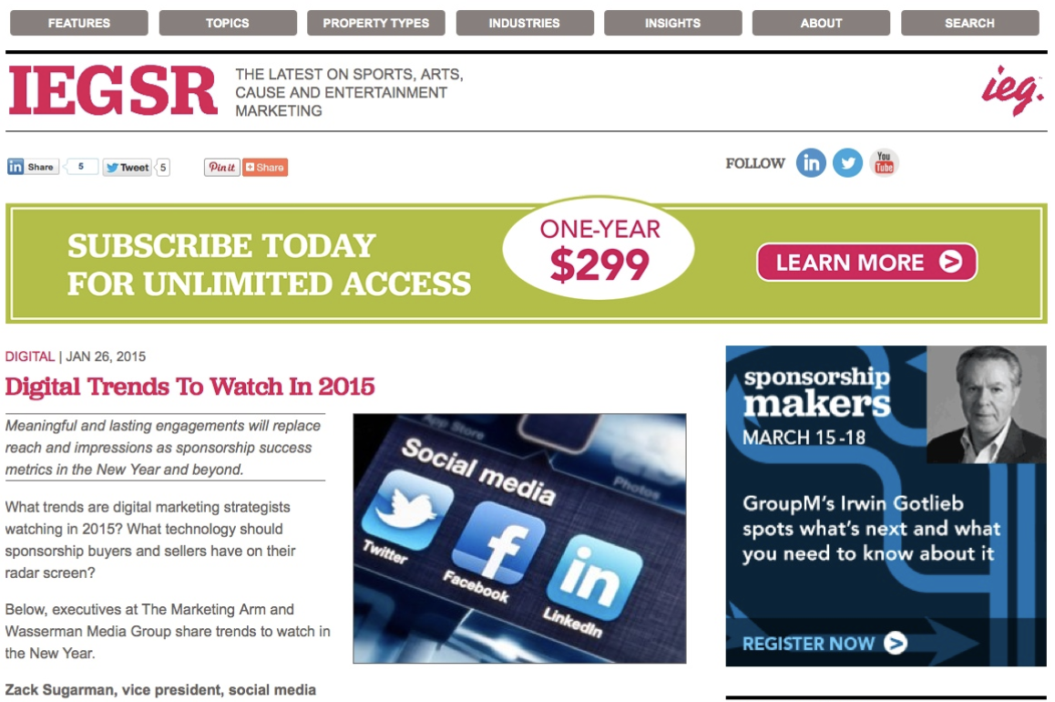 2015 Digital Sponsorship Trends